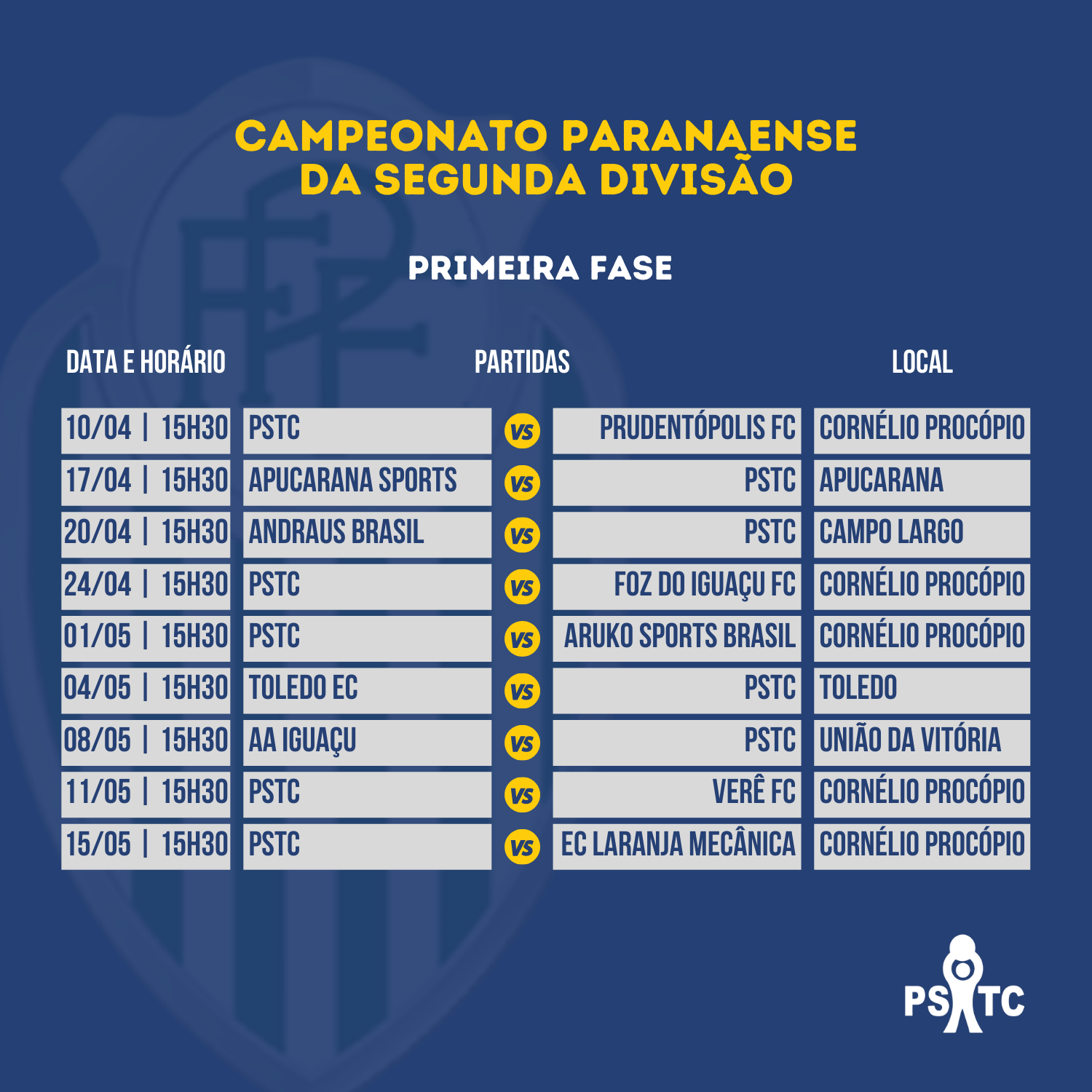 Definida a tabela de jogos do Campeonato Paranaense série C